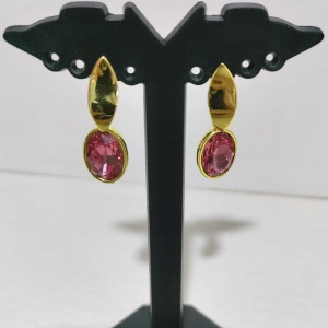 RCDE15 Trendy Diamond Drop Earring for Girls and Women Pink