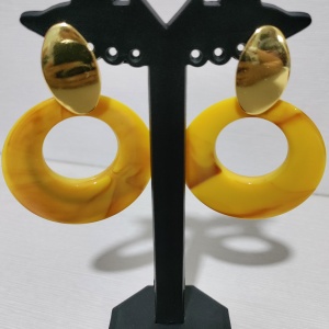 Korean Style Big Trendy Earrings for Girls and Women- Yellow