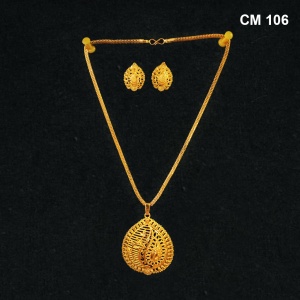 Dark Blue Short Necklace with Earrings and Bindi