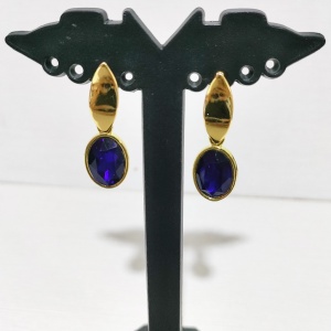 RCDE15 Trendy Diamond Drop Earring for Girls and Women - Dark Blue