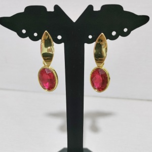 RCDE15 Trendy Diamond Drop Earring for Girls and Women - Red