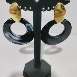 Korean Style Big Trendy Earrings for Girls and Women -Black